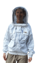 SALE OZ ARMOUR Poly Cotton Beekeeping Jacket With Fencing Veil - Premium Adult Suits and Jackets