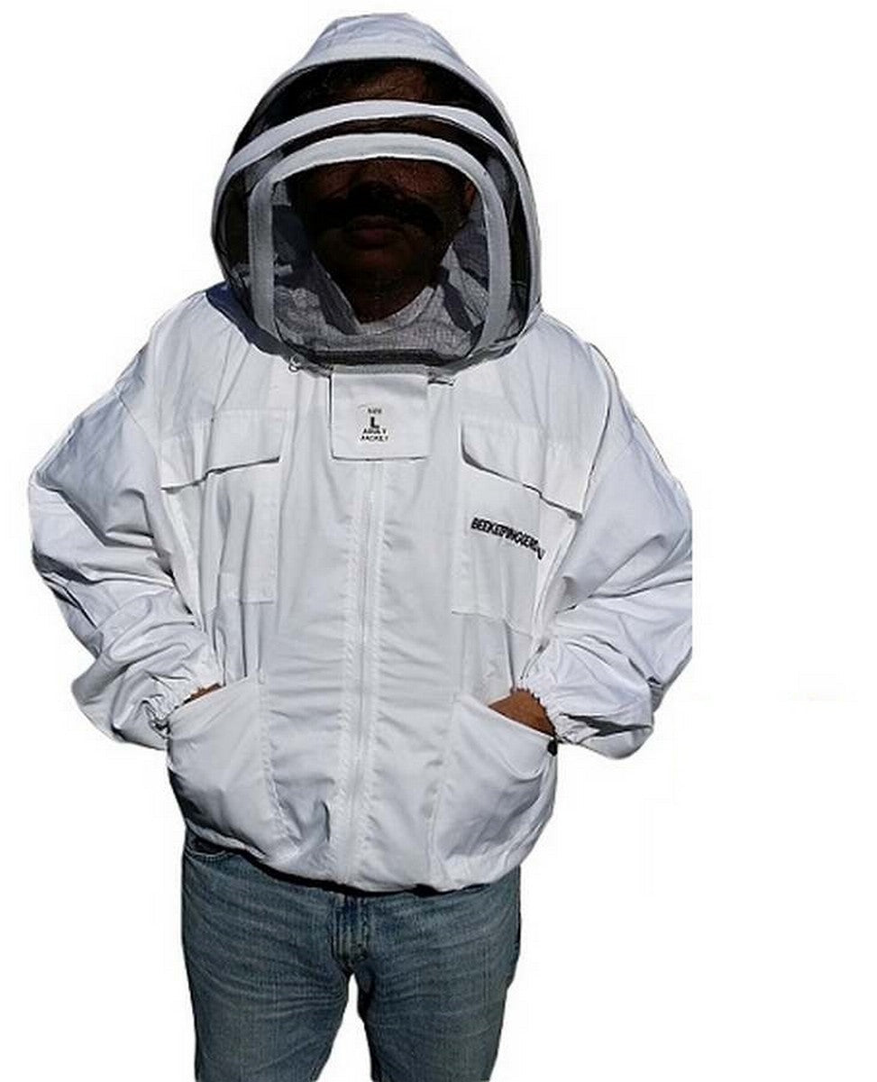 SALE OZ ARMOUR Poly Cotton Beekeeping Jacket With Fencing Veil - Premium Adult Suits and Jackets