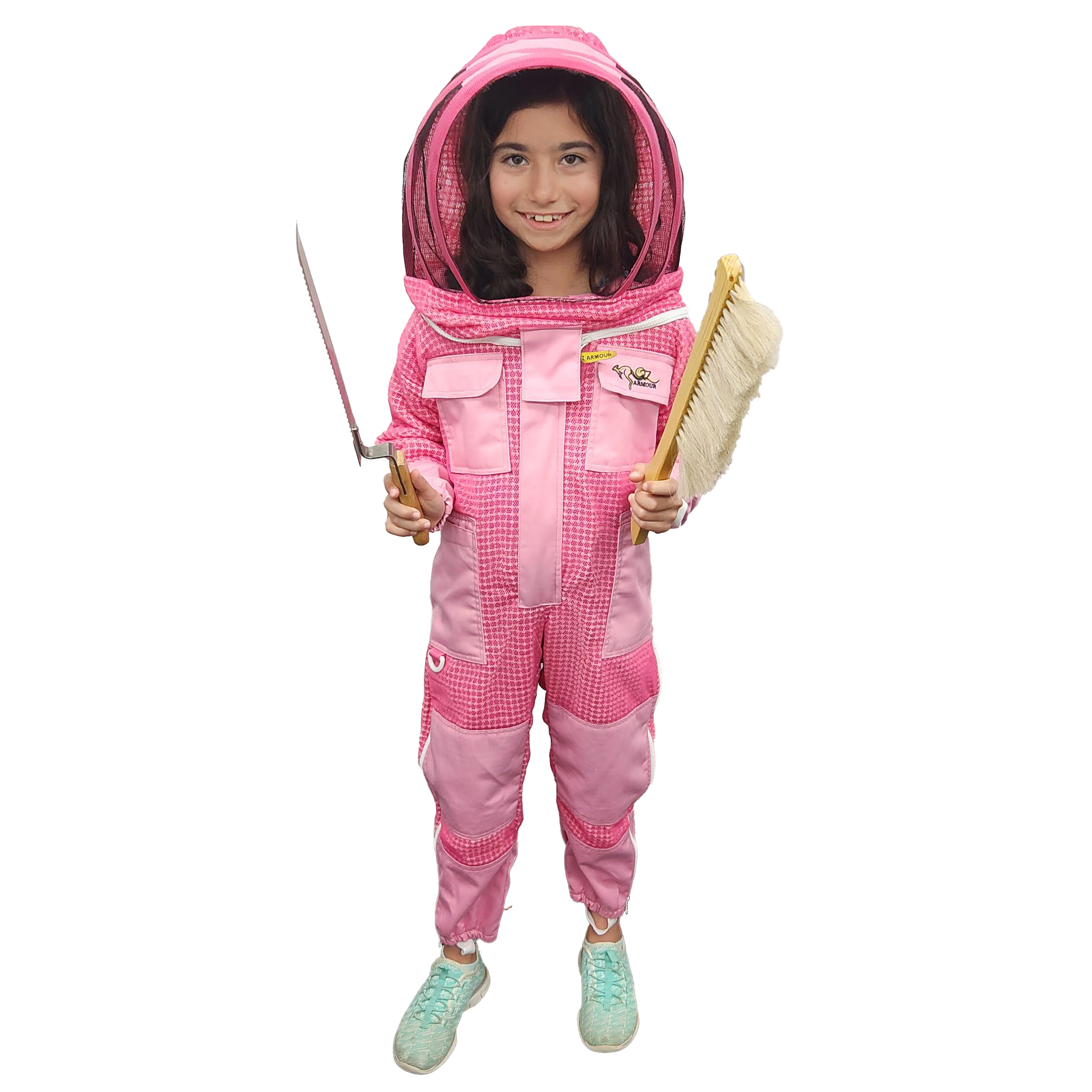 3 Layer Girl pink Beekeeping suit With Fencing Veil