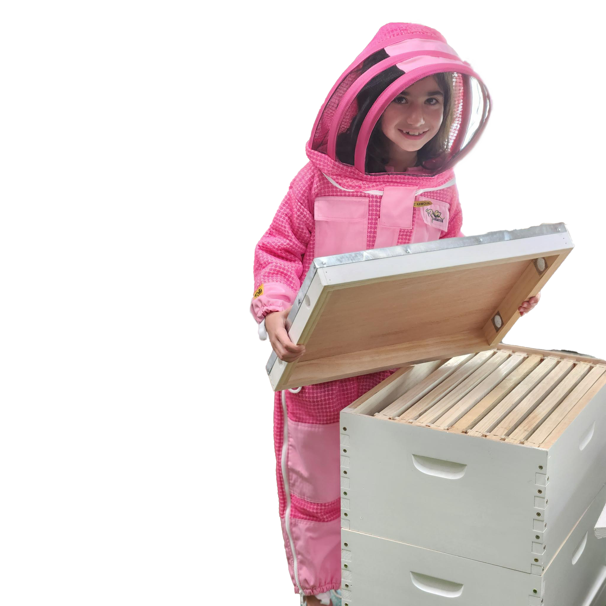 Children's pink Beekeeping suit With Fencing Veil