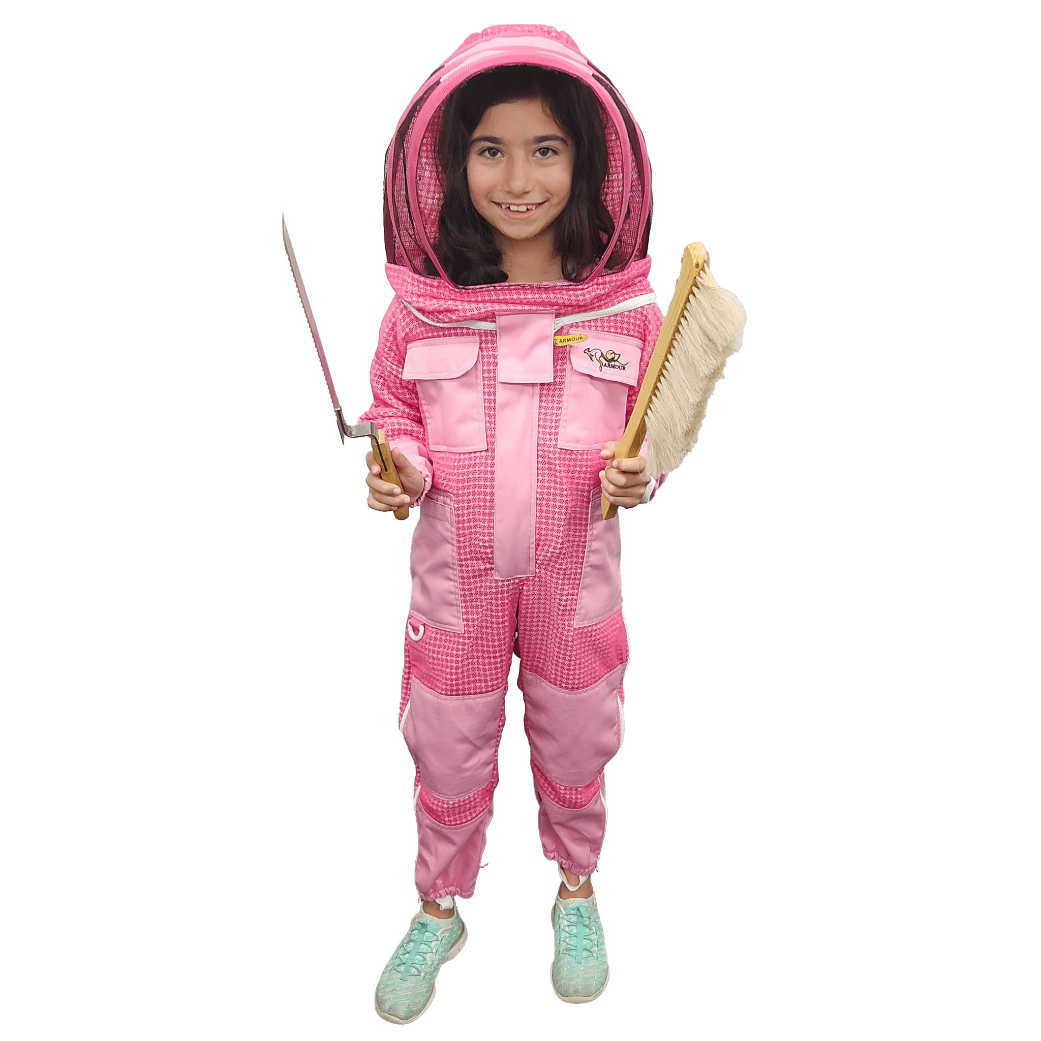3 Layer Children's pink Beekeeping suit With Fencing Veil & Free Extra Gloves - Children's Suits