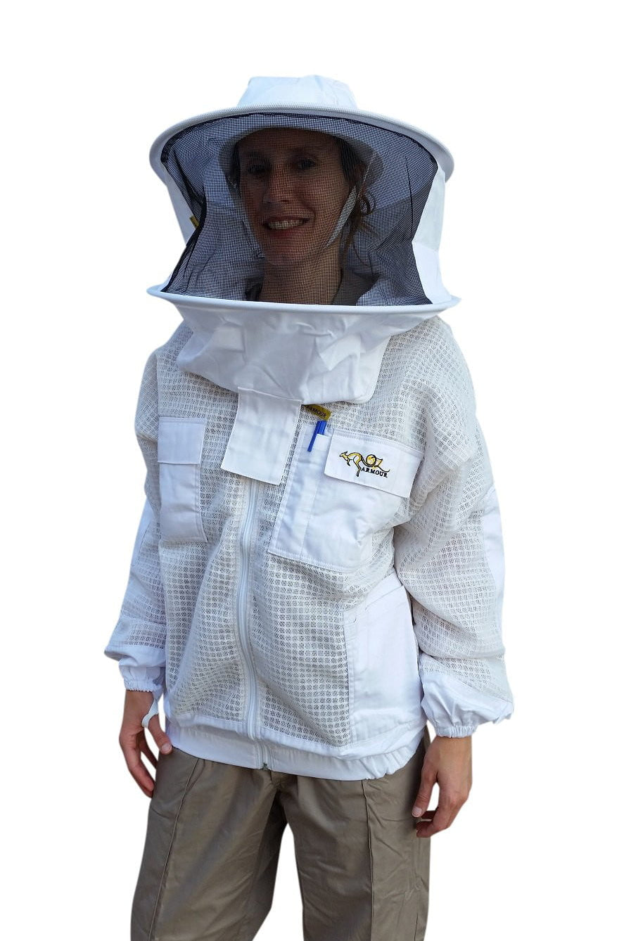  Mesh Ventilated Beekeeping Jacket With Round Hat Veil