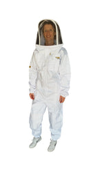 Pre Shrunk Poly Cotton Beekeeping Suit With Fencing Veil  - Women Wearing 