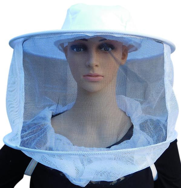 Round Hat Beekeeping Veil with Shoulder Strap - Close UP 