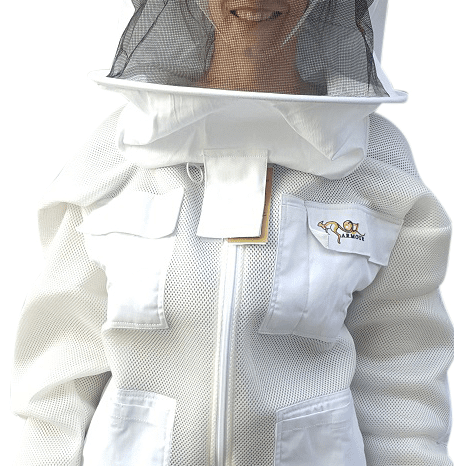 Double Layer Mesh Ventilated Beekeeping Jacket With Round Hat Veil