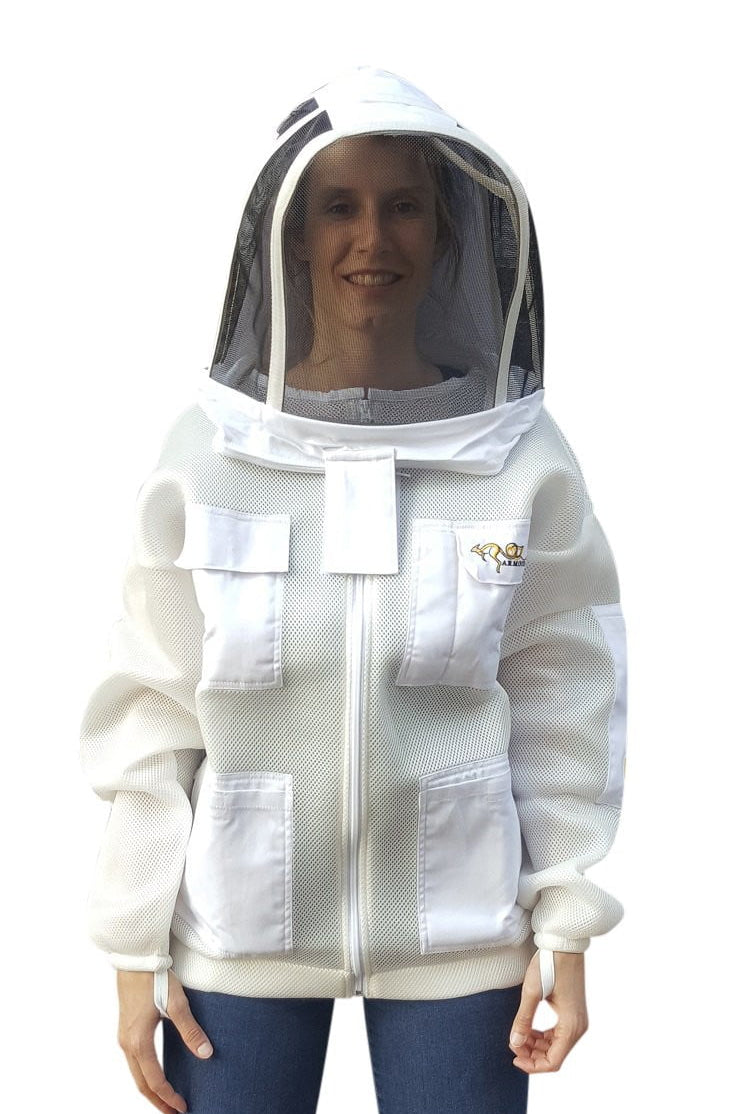 OZ ARMOUR Double  Layer Mesh Ventilated Beekeeping Jacket With Fencing Veil,Beekeeping,beekeeping gear,oz armour