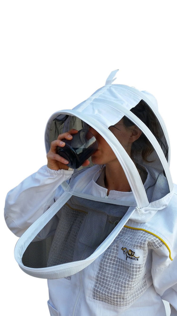 Poly-Cotton Semi-Ventilated Beekeeping Suit with Fencing & Round Hat Veil - XS / No Thanks