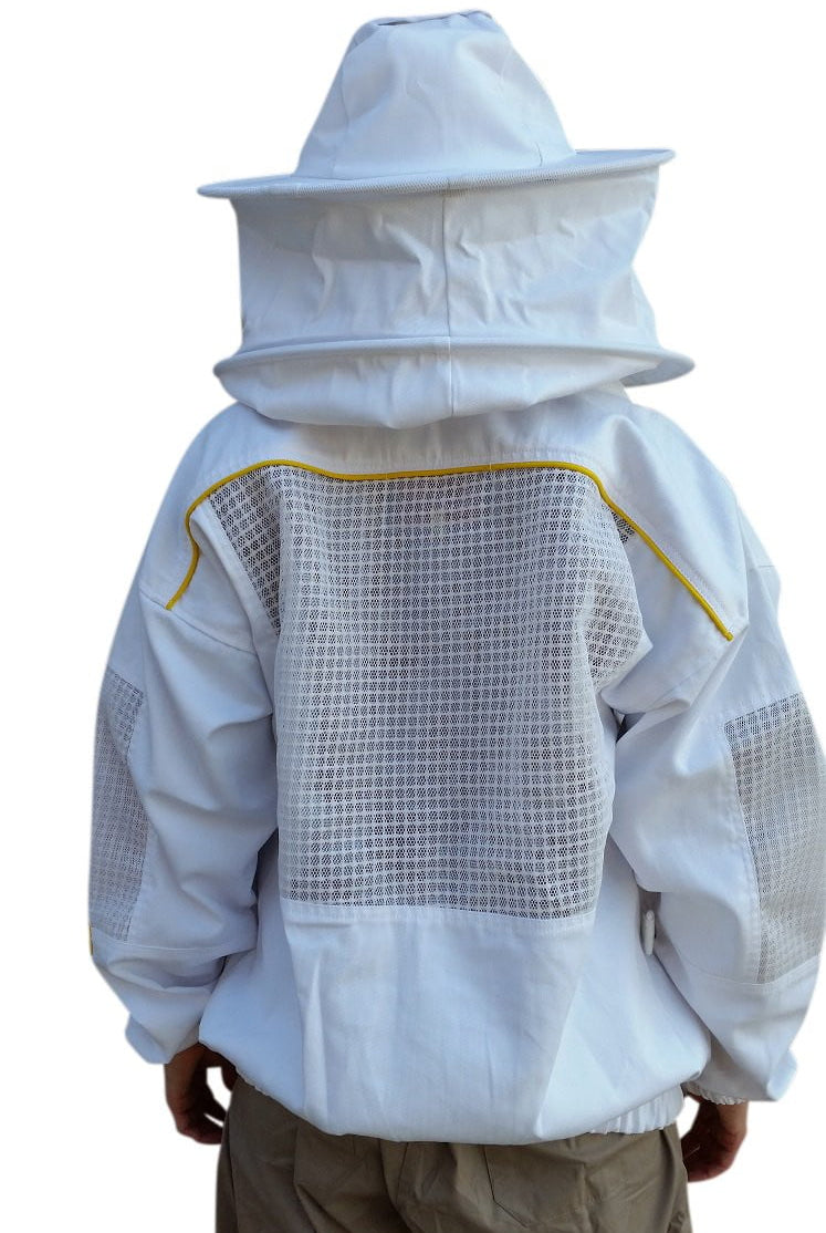 OZ ARMOUR Poly Cotton Semi Ventilated Beekeeping Jacket With Round Hat Veil,Beekeeping,beekeeping gear,oz armour