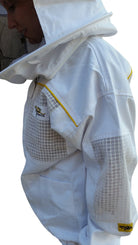 OZ ARMOUR Poly Cotton Semi Ventilated Beekeeping Jacket With Round Hat Veil,Beekeeping,beekeeping gear,oz armour
