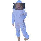 White Poly Cotton Children's Beekeeping Suits With Fencing and Round Hat Veils