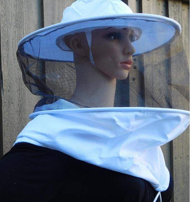 Round Hat Beekeeping Veil With Strings - Left Side