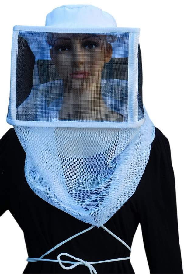 OZ ARMOUR Square Hat Veil With Metallic Mesh & Strings,Beekeeping,beekeeping gear,oz armour
