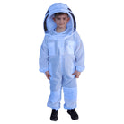 3 Layer Children's Beekeeping Suit With Fencing and Round Hat Veils - Blue Front View