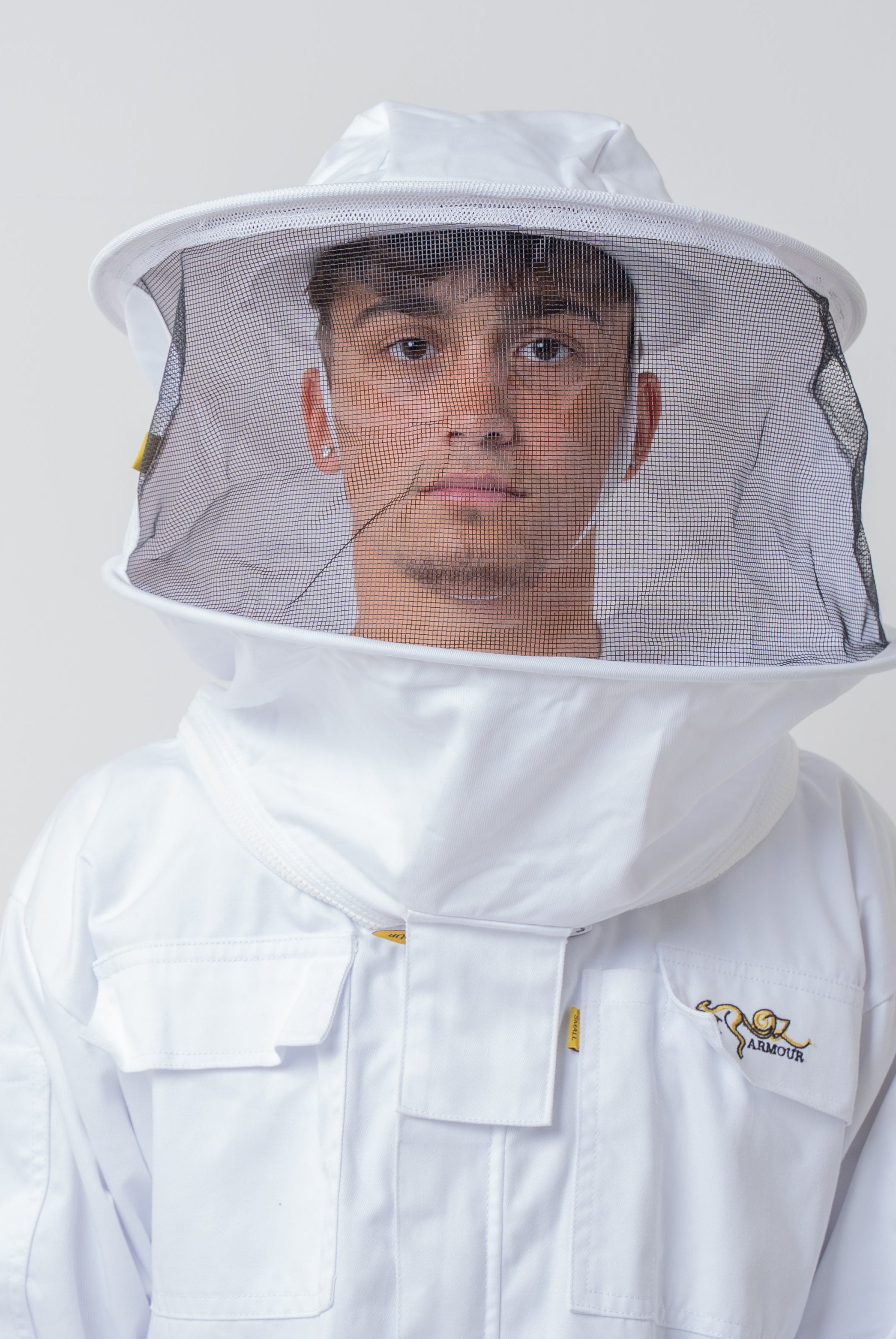 Durable Poly Cotton Beekeeping Suit with Round Hat Veil by OZ Armour - Reliable Protection for Beekeepers