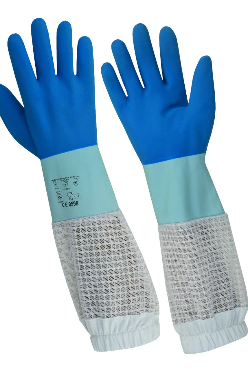 Rubber Gloves with three Layer Mesh Ventilation